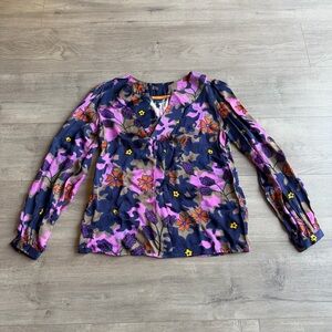 Oliphant v-neck blouse - SUZANI NAVY - size XXS